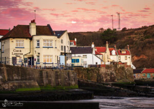 Staithes Moonset Over The Cod
