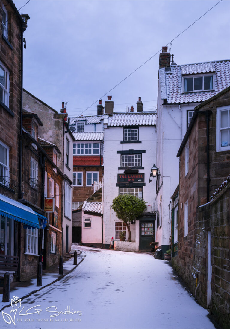 The Laurel Inn At Robin Hoods Bay On A Winters Morning