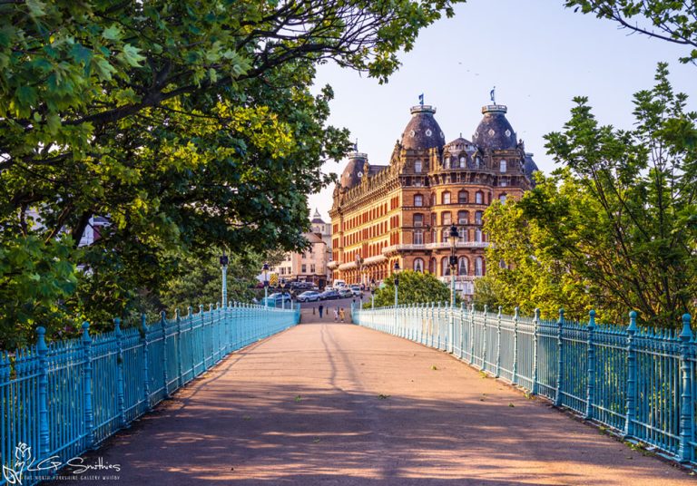 Scarborough’s Spa Bridge and The Grand Hotel in Golden Light