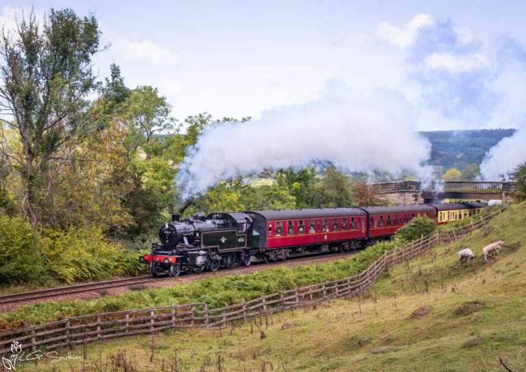 Ivatt 2MT No. 41313 Passing Under The Iron Bridge Near Grosmont
