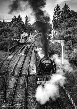 60103 Flying Scotsman At Goathland Station Black And White