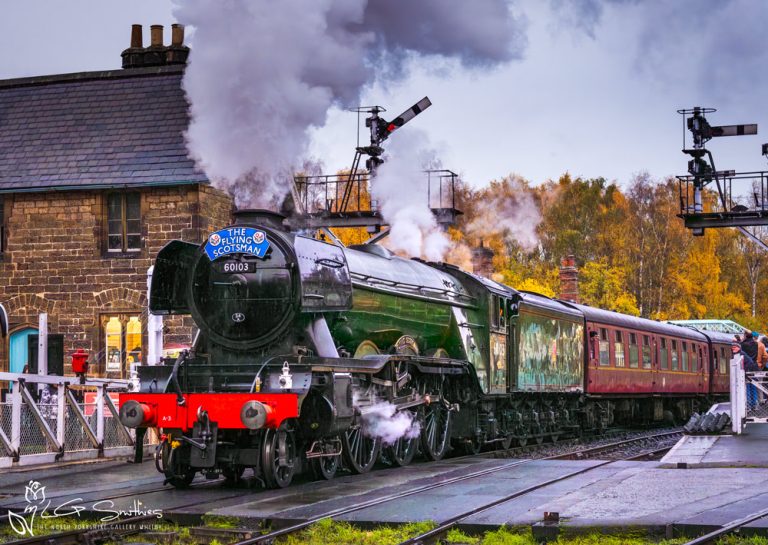 60103 Flying Scotsman Leaving Grosmont Station