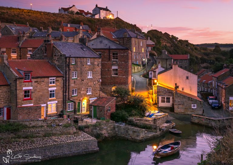 Boats Beneath the Staithes Evening Sky