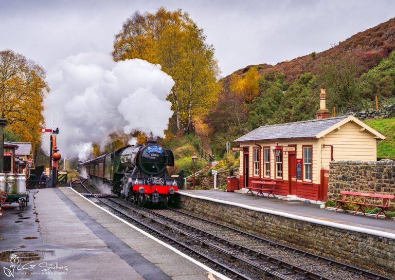 Flying Scotsman Arrives At Goathland Station