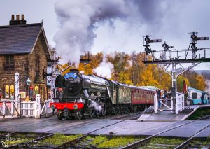 Flying Scotsman Locomotive On An Autumn Day At Grosmont Station