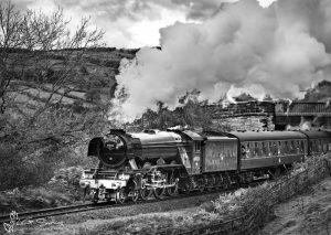 Flying Scotsman Loco At Bridge 34 NYMR