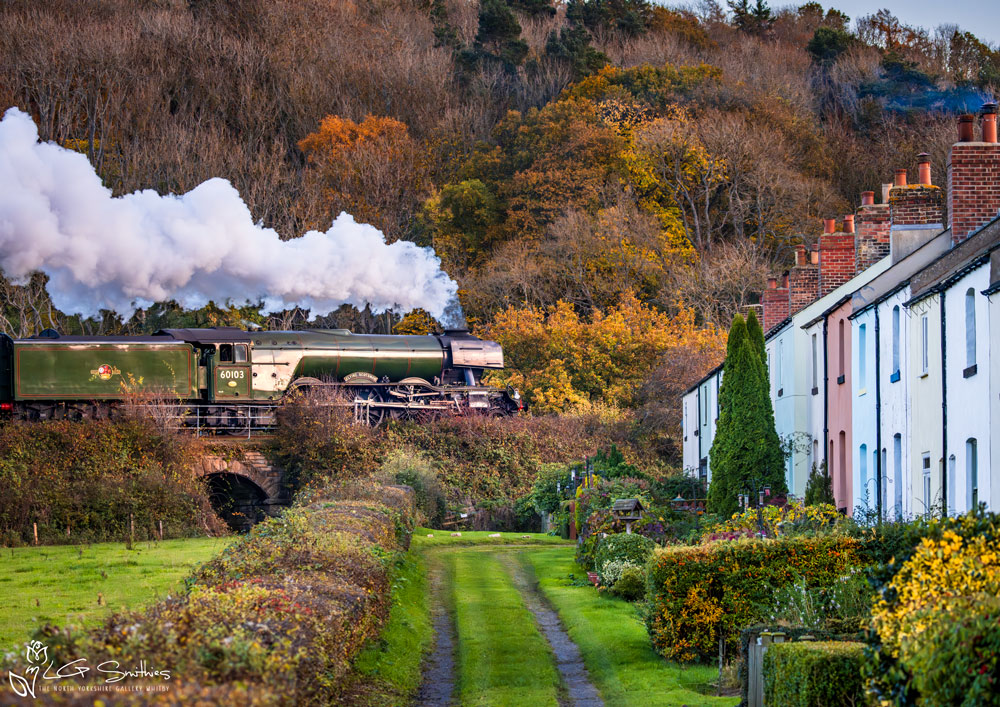 Flying Scotsman Passes Esk Valley Cottages