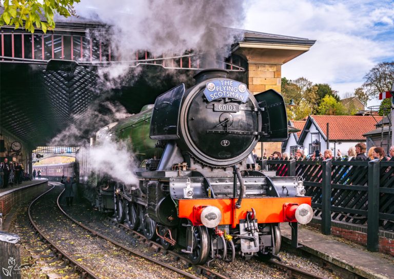 Flying Scotsman Steam Locomotive At Pickering Station