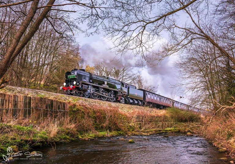 Braunton Steam Engine Passing Bridgehouse Beck Haworth