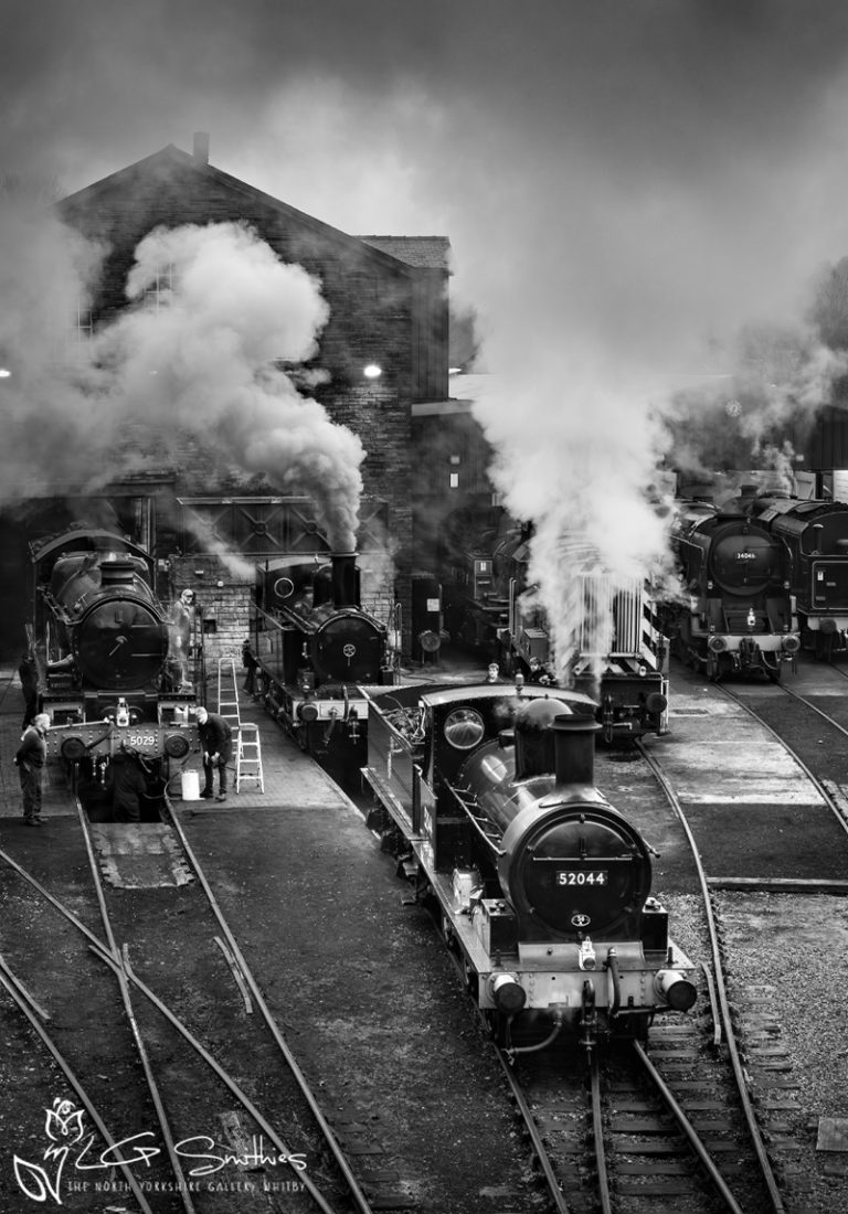 LMS 52044 at Haworth Shed