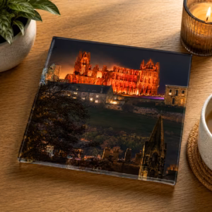 Gothic Whitby Abbey Glass Coaster Coffee Table Decor