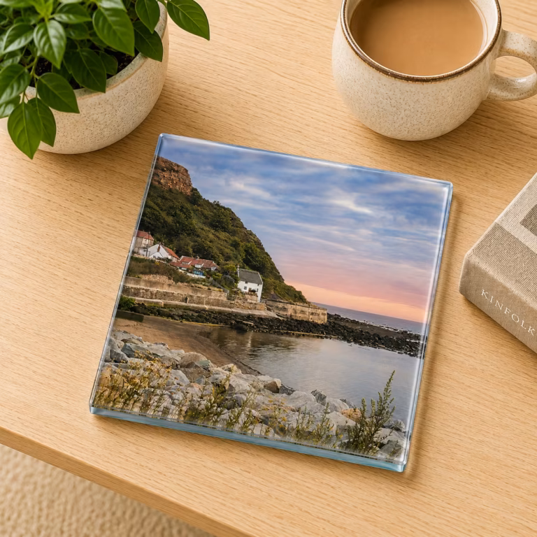 Runswick Bay Glass Coaster Coffee Table Decor