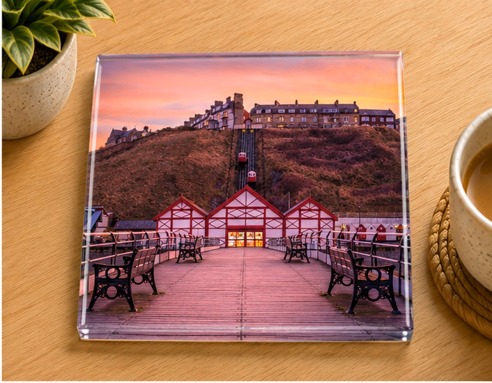 Saltburn Looking Back 2021 Glass Coaster 1 Saltburn Looking Back 2021 Glass Coaster Glass Coaster Coffee Table Decor
