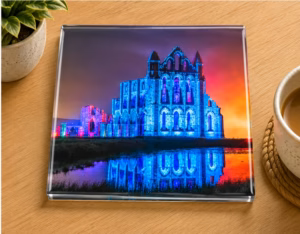 Whitby Abbey Illuminations Glass Coaster Coffee Table Decor