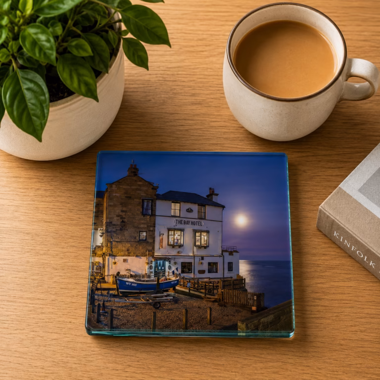 The Bay Hotel Moonrise Glass Coaster Coffee Table Decor