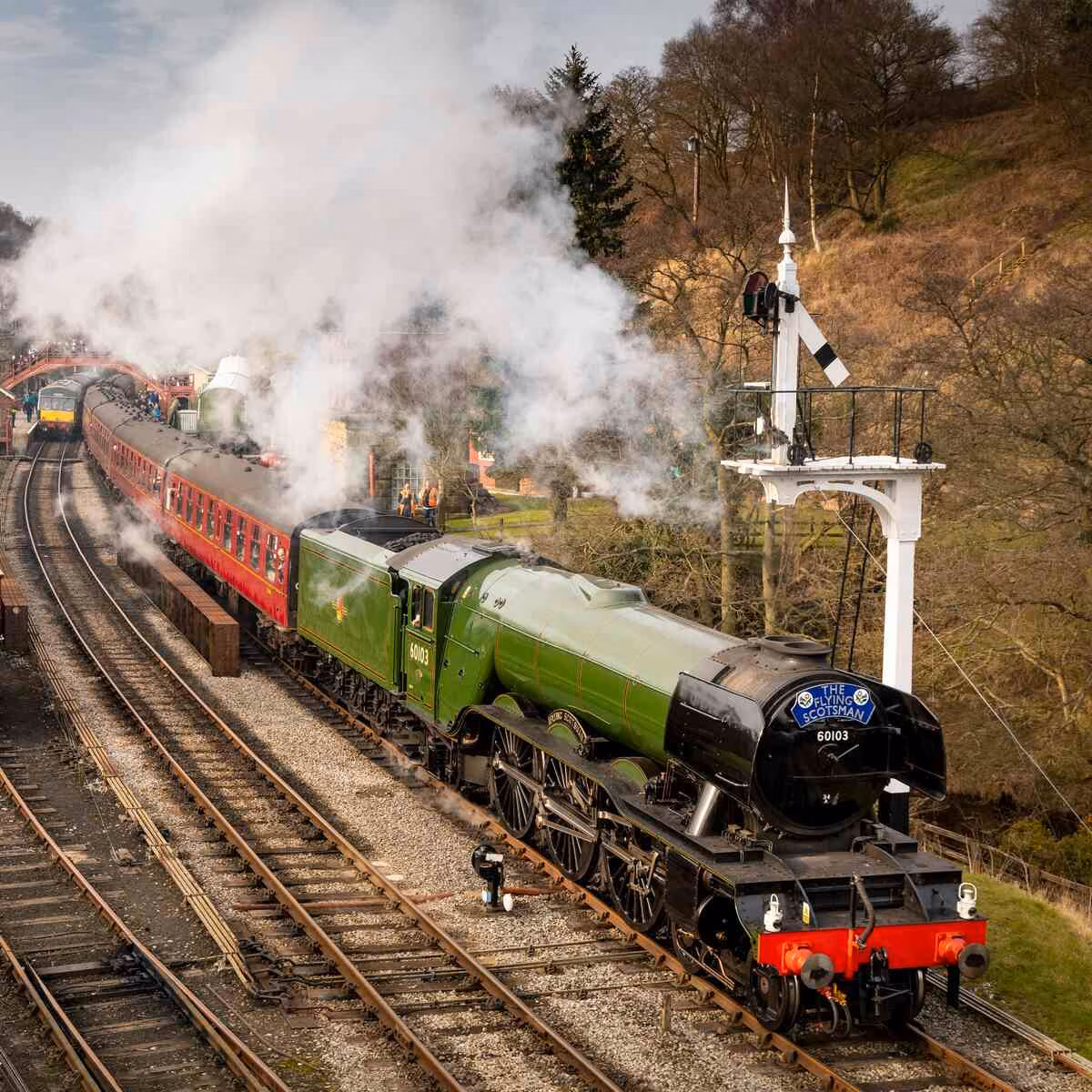 The Flying Scotsman At Goathland Station Glass Coaster 2 The Flying Scotsman At Goathland Station Glass Coaster Design