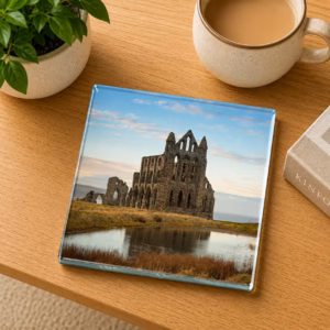 Whitby Abbey Glass Coaster Coffee Table Decor