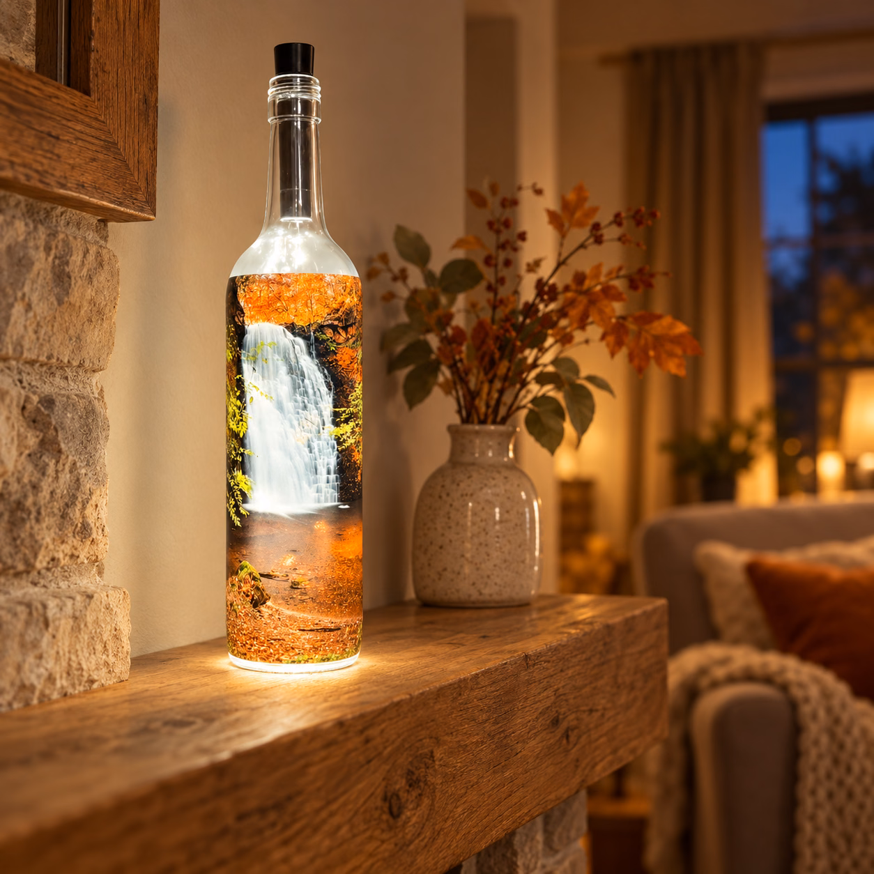 Falling Foss autumn light up bottle