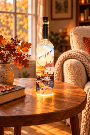 Robin Hoods Bay Sunrise From The Cottages Light Up Bottle Lit