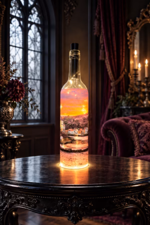 Incredible Sunset At Staithes Beach Light Up Bottle Lit