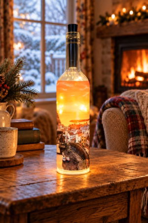 Wonderfull Sunrise At Staithes Light Up Bottle