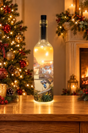 Staithes Spring Sunrise Light Up Bottle Lit