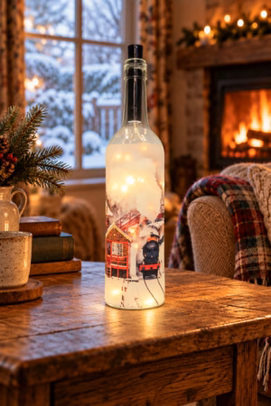 Goathland Station in the Snow A Real Life Hogsmeade Winter Scene Light Up Bottle