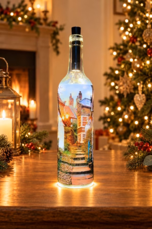 Robin Hoods Bay Light Up Bottle Lit