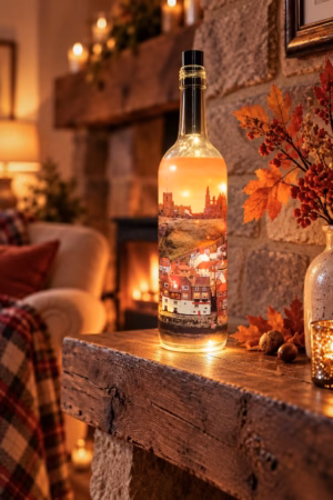 Wonderfull Whitby Light Up Bottle Lit