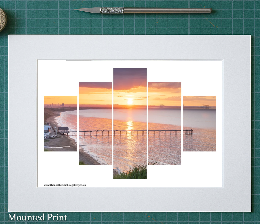 Saltburn Sunset From Huntcliff 5 PCS Wall Art 8 Saltburn Sunset From Huntcliff 5 PCS Wall Art Landscape Mounted Print