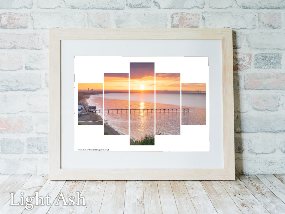 Saltburn Sunset From Huntcliff 5 PCS Wall Art 5 Saltburn Sunset From Huntcliff 5 PCS Wall Art Light Ash Landscape Frame