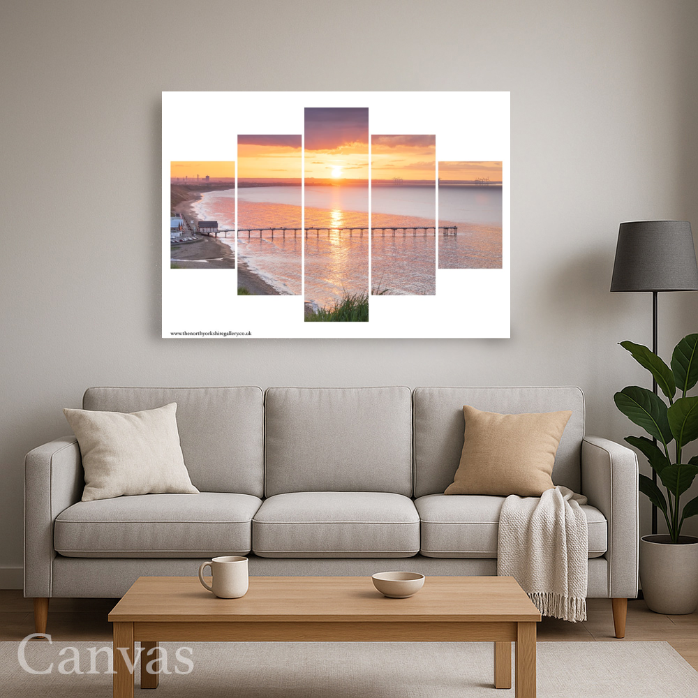 Saltburn Sunset From Huntcliff 5 PCS Wall Art 2 Saltburn Sunset From Huntcliff 5 PCS Wall Art Wall Art For Living Room Landscape