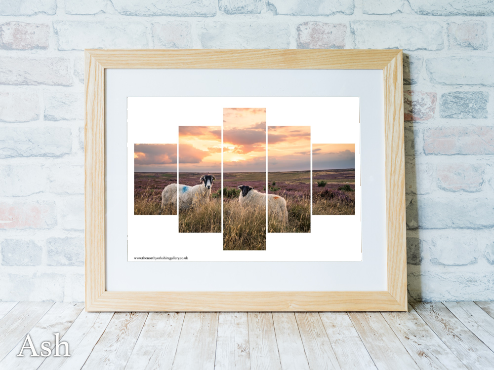 Sheeps On The Danby Moor At Sunset 5 PCS Wall Art 3 Sheeps On The Danby Moor At Sunset 5 PCS Wall Art Ash Landscape Frame